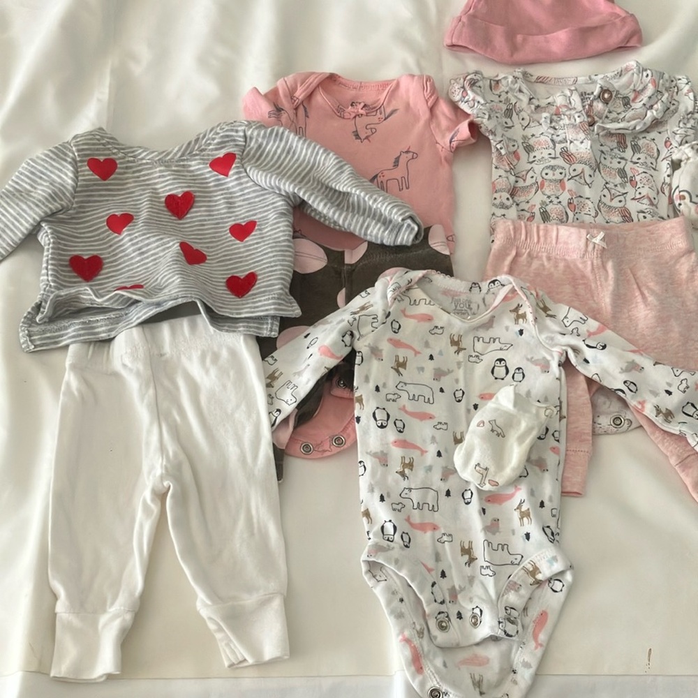 Carter's Pink and Gray Bodysuits Soft and Stylish